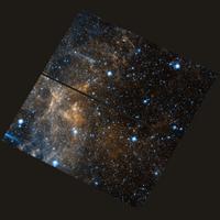 Part of Tarantula Nebula in LMC by Hubble/WikiSky